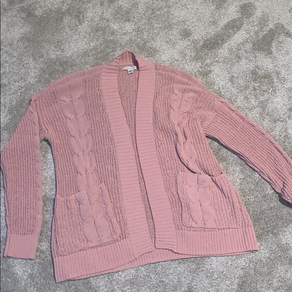 pink american eagle cardigan